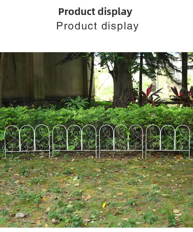 Description Picture 6 of itemDo Old White Iron Fencing Rustic Garden Trellis Vintage Flower Bed Border for Climbing Plants Decorative Metal Yard Partition