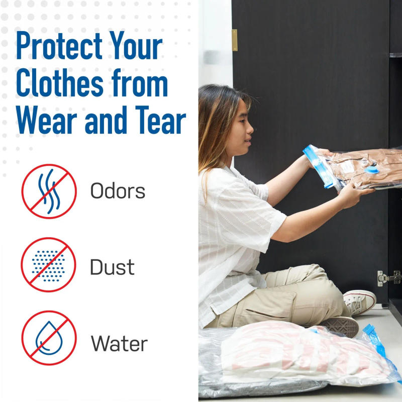 Description Picture 5 of itemVacuum Storage Bags Space Saver 80% More Compression Organizer Vacuum Sealer Bags with Travel Hand Pump for Blankets Clothes