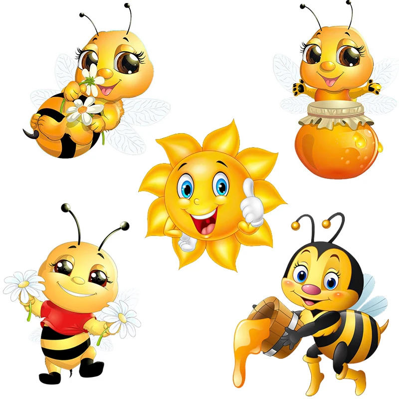 Description Picture 2 of itemT166# Cute little Bee Cartoon Insect Wall Sticker Children's Bedroom Decoration Sticker Toilet Refrigerator Car Sticker