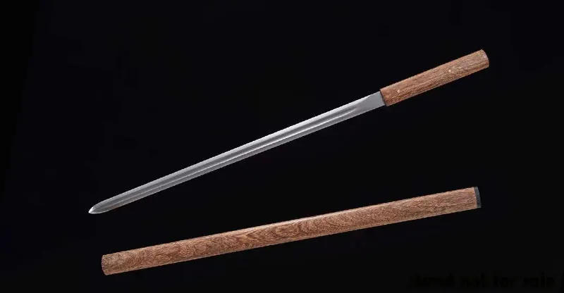 Description Picture 4 of itemShirasaya,Full Tang Real Steel Sword, Real Steel Blade, Wood Sheath, Double Edges, Metal Decoration,Home Ornament