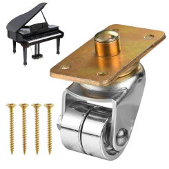 Replacement Chair Caster Wheels 360 Degree Swivel Piano Caster Stable Plate Casters Durable Piano Accessories For Piano Frames