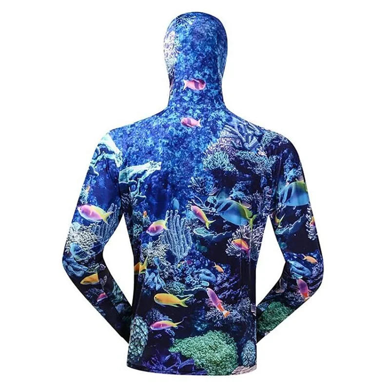 Description Picture 5 of itemSublimation Printing Men's Fishing Shirts Quick Dry Sun Protection Hoodie Outdoors Jerseys Anti-UV With Zipper Fishing Clothing