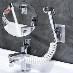 ABS Bathroom Faucet Sprayer Sprinkler+Base+Hose+Valve Shower Head Holder Set For Hand Basin Sink Bidet Kit Bathroom Fixture USEF