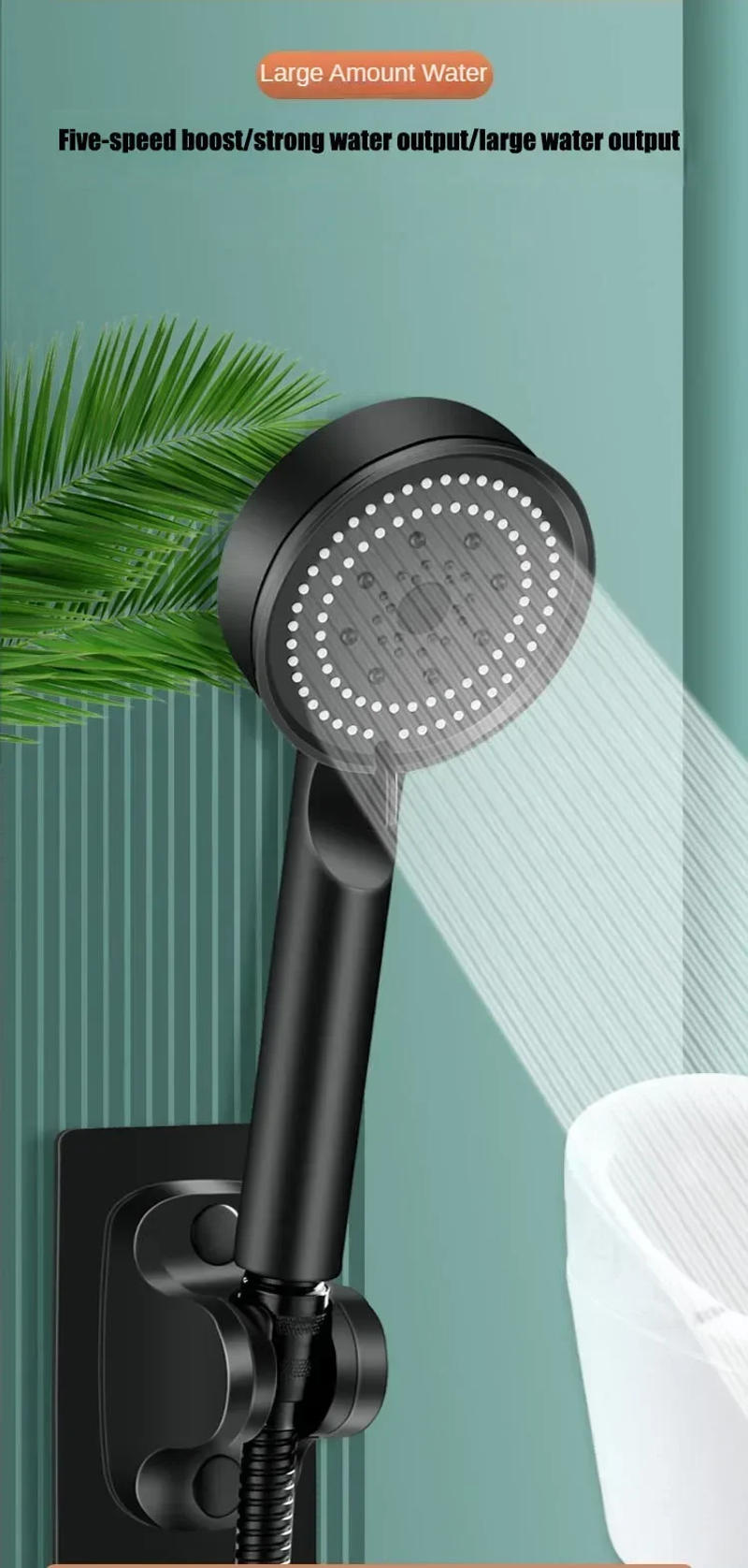 Description Picture 2 of item5 Modes Shower Head High Pressure Shower Head Water Saving Adjustable High Pressure Shower Head Set Bathroom Accessories