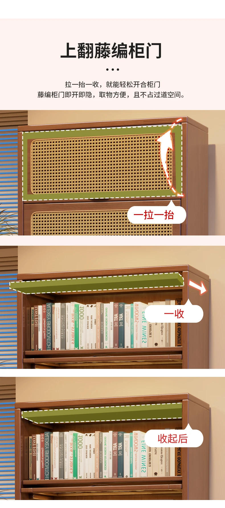 Description Picture 4 of itemRead Magazine Rack Folding Shelf Bookcase Living Room Furniture Display Cabinet Storage Large Home Wood Estanteria Book Wooden