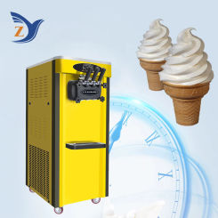 Ice Cream Maker Machine ZY-25CA Stainless Steel 2000W per hour Desktop Type Small Automatic Commercial Double Storage Cylinder