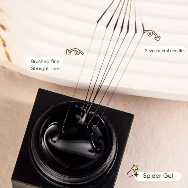 Description Picture 3 of itemStainless Steel 7-pin Nail Liner Nail Art Tools Stripe Lines Bendable Pins Nail Art Pens Gel Painting Ultra-thin Line Nail Brush