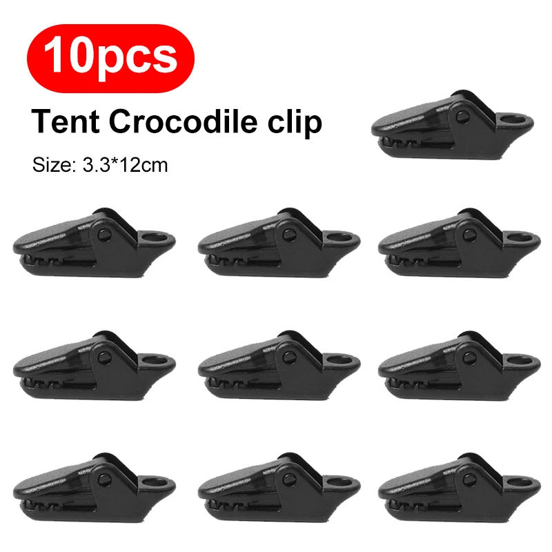 Description Picture 3 of item10pcs Sturdy Tent Clips Outdoor Tarpaulin Clips Anti-wind Fixed Camping Tent Clamp Clips Crocodile Clip Hook for Outdoor Camp