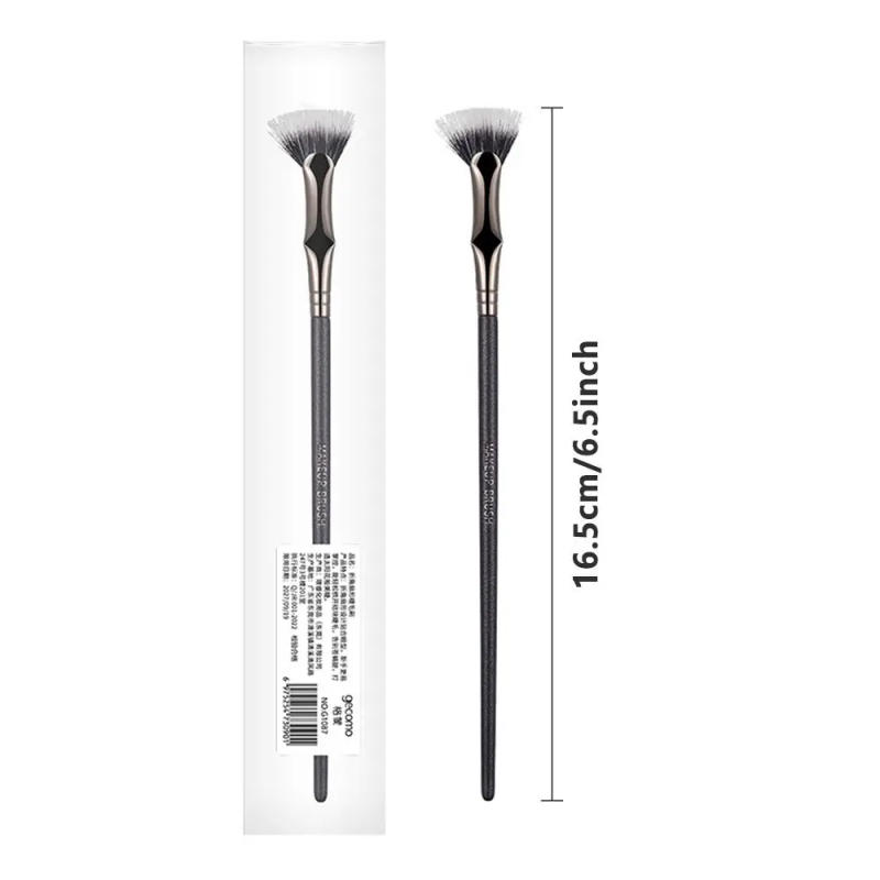 Description Picture 2 of itemLash Wand Brush Angled Fan-shaped Eyelash Brush Clearly Rooted Professional Mascara Fan Brush Soft Wooden Handle Makeup Tool