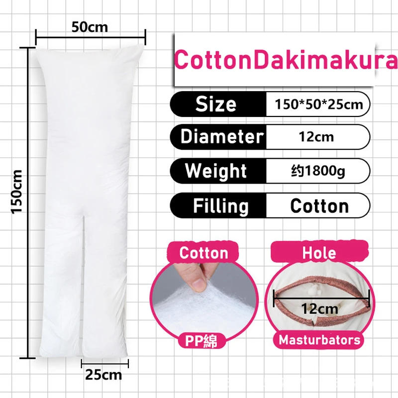 Description Picture 4 of itemInflatable Dakimakura Anime Onahole Air Hugging Body Pillows Insert Split Legs Long Pillow with Hole Cotton Filling Rectangle