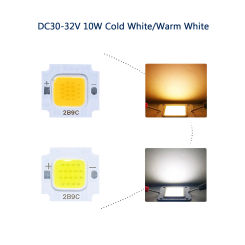 5 pcs High Power 300mA LED COB Chips 10W DC 30-32V Light Beads SMD DIY For LED Bulb Floodlight Spotlight  Portable Work Lights