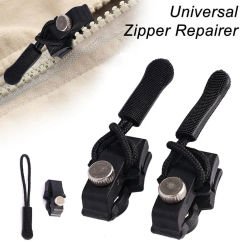 2pcs Instant Zipper Universal Instant Fix Repair Kit Replacement Zip Slider Teeth Multifunctional Clothing Replacement Zipper