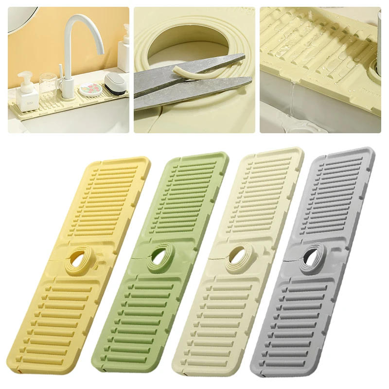 Description Picture 3 of itemKitchen Silicone Sink Faucet Mat Splash Guard for Sink Faucet Absorbent Protectors Mat Kitchen Sink Gadgets