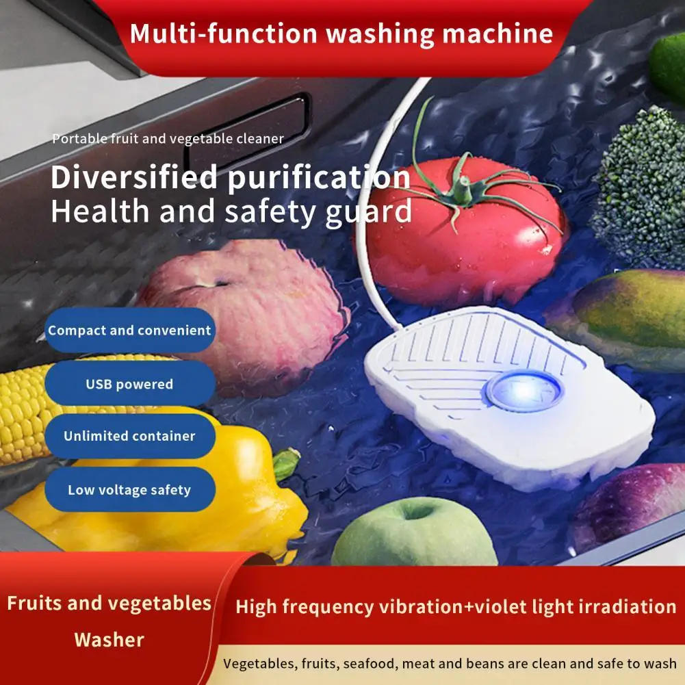 Description Picture 2 of itemPortable Fruit Vegetable Washers Ultrasonic Cleaning Machine Washing IPX7 Waterproof Multifunctional Machine Cleaner For Kitchen