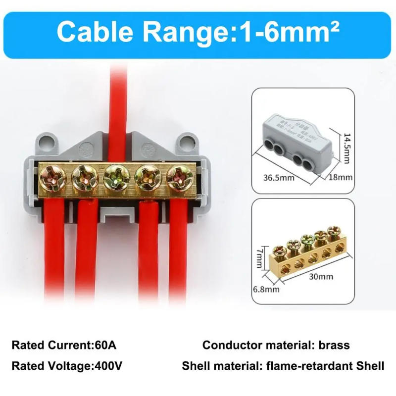 Description Picture 2 of itemWire Connector High Power Splitter Quick Electrical Cable Terminal Blocks Junction Box Connectors Large Current Conductor Brass