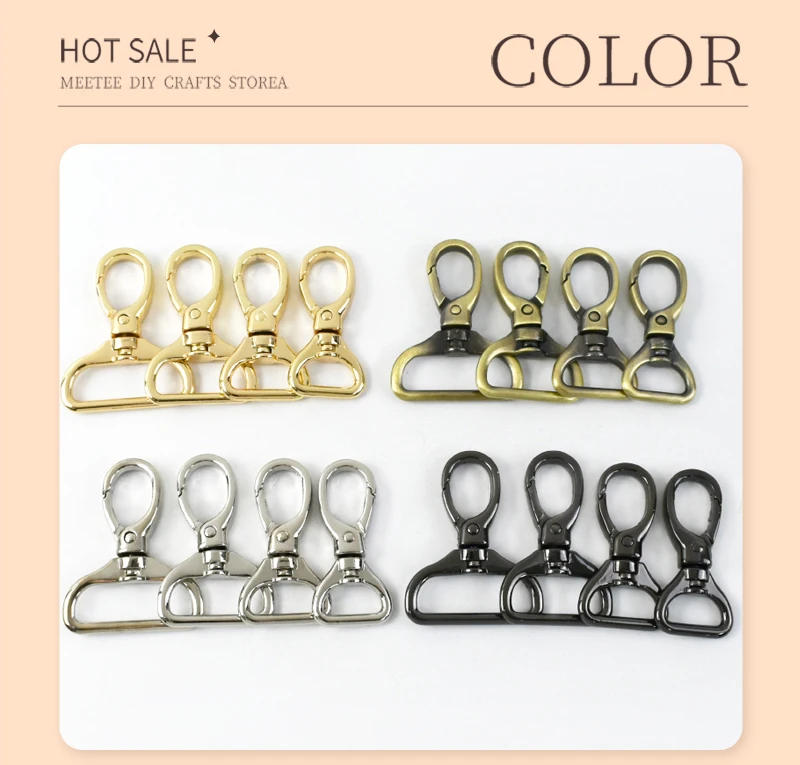 Description Picture 5 of item5Pcs 16-32mm Lobster Clasp Carabiner for Bag Dag Collar Clamp Hook Webbing Strap Swivel Trigger Metal Clip Buckle Craft Hardware