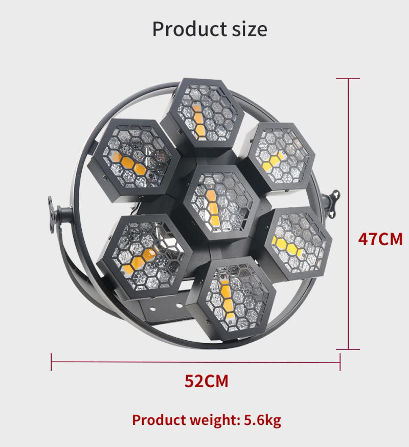 Description Picture 5 of item2-6pcs DMX Control /7x30w Retro Flash Light  RGB Wash Effect SoundFor Party Disco Club Light DJ Equipment Stage Effect Lighting