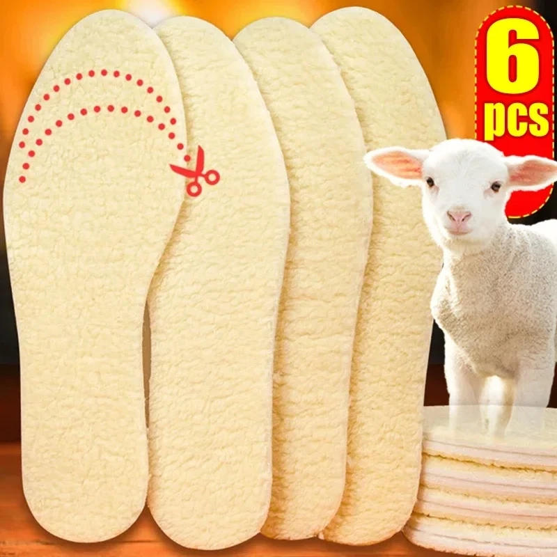 Description Picture 2 of item2/6pcs Thicken Thermal Insoles Winter Warm Heated Soft Plush Insole Shoes Snow Boots Shoe Pad Simulation Cashmere Insert Insole