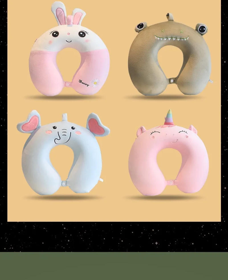 Description Picture 4 of itemAnimal Memory Rabbit Lion Cotton U-shaped Travel Pillow Car Neck Pillow Noon Rest Pillow Plane Travel Pillow Relax the Neck