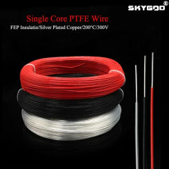 2/5/10/20/50M  Single Core PTFE Wire FEP Insulation Silver Plated High Purity OFC Copper Cable HiFi Audio Speaker Headphone Line