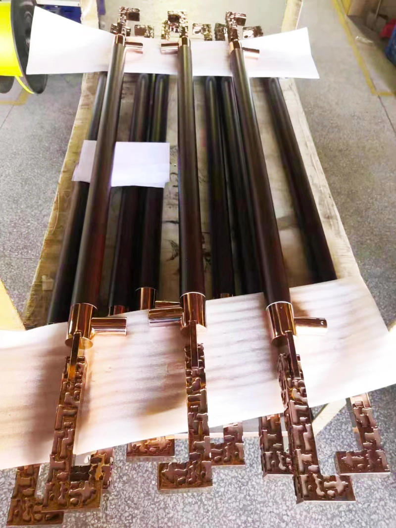 Description Picture 4 of item1500mm Rosegold Entrance Door Handle Black Solid Wood+Stainless Steel Pull Handles Available For Villa Gate Entry Doors PA-959