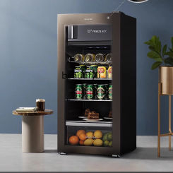 125L L Ice Bar Home Use and Commercial Use Living Room Red Wine Tea Cabinet Refrigerator Low Noise Refrigerated Freezer