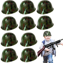 10-50 Pack Kids Army Helmets Plastic Camouflage Hats Soldier Costume Caps Soldier Helmet Party Favors Hat Camo Party Supplies