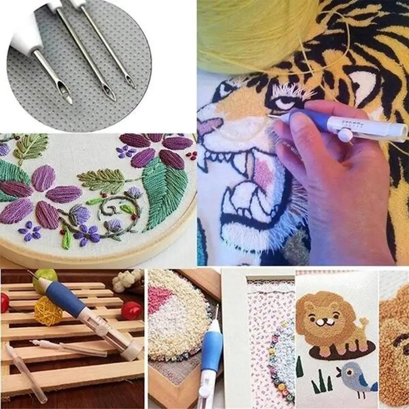 Description Picture 5 of item7Pcs/Box DIY Embroidery Punch Needle Kits Embroidery Pen Sets Clothes Embroidery Knitting Sewing Needle Stitching Tools Set