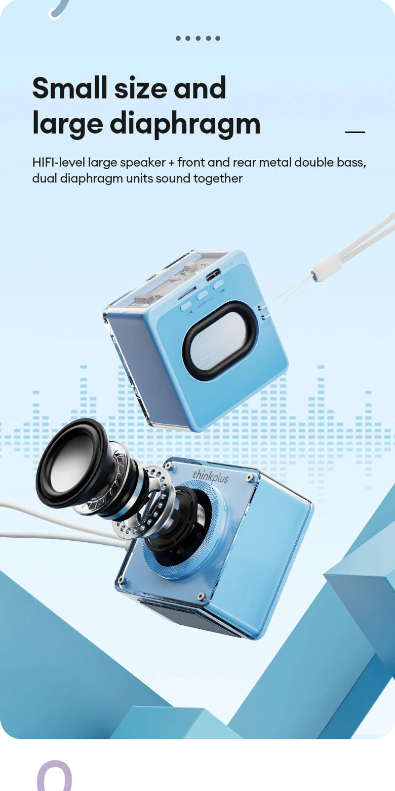 Description Picture 6 of itemChoice Lenovo TS50 Portable Bluetooth 5.4 Speaker Wireless Home Theater Speaker Outdoor Stereo Multifunctional Sound box K3 Pro