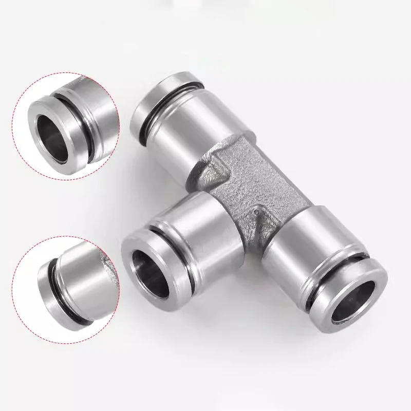 Description Picture 4 of item304 Stainless Steel Hose Connectors Pneumatic Air Hose Fittings PE 6mm 8mm10mm Quick Release Pipe Fitting Pneumatic Accessories
