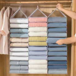 Foldable Wardrobe Hanging Clothes Storage Bag Underwear Jeans Save Space Hanging Closet Organizer Portable Sturdy Organizer Bags