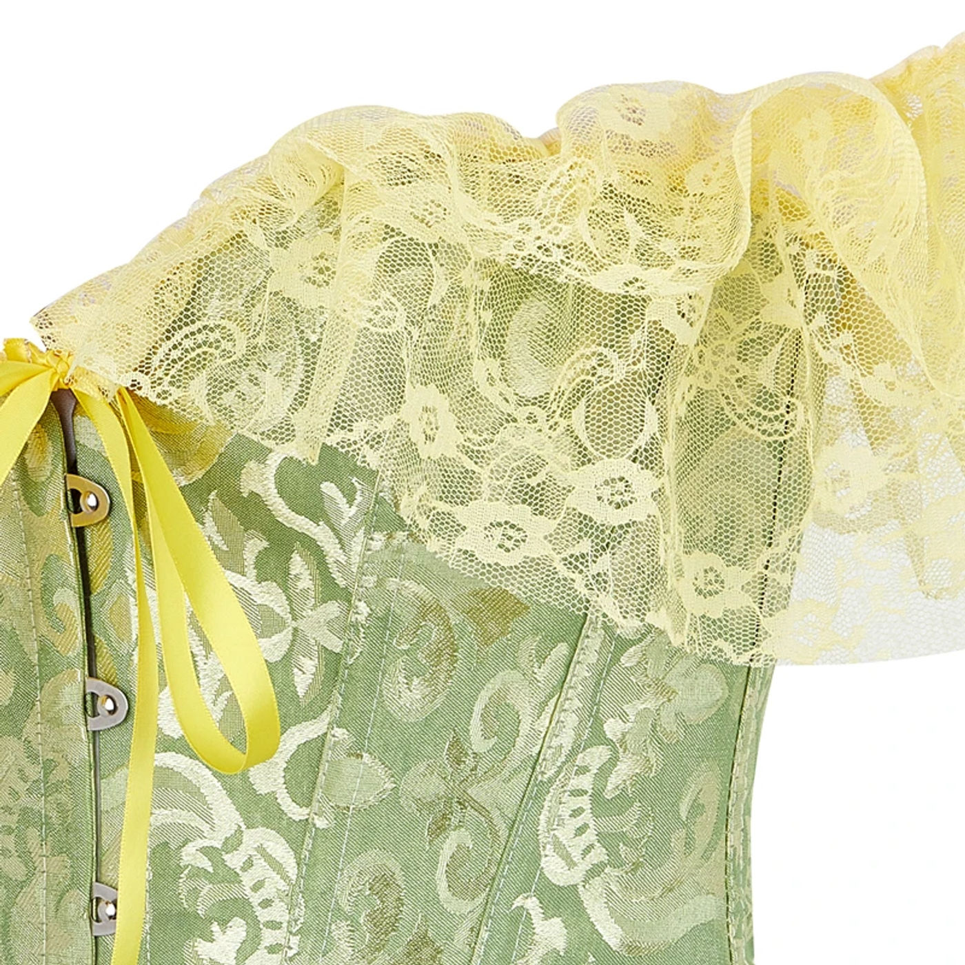 Description Picture 5 of itemVintage Corset Women Lace Flounce Slim Waist Fishbone Bandage Bustiers for Wedding Party Dress Shaping Top Harajuku