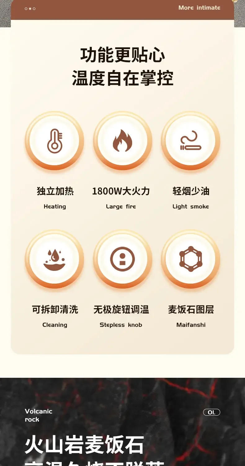 Description Picture 3 of itemElectric oven household smokeless barbecue pot Korean electric grill multi-function skewers machine Teppanyaki non-stick pot