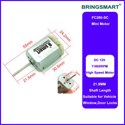 Bringsmart 280SC Micro DC High Speed Motor 12 Volt Car Door Lock Electric Motor 8-16V  Automatic Rear View Mirror Motor