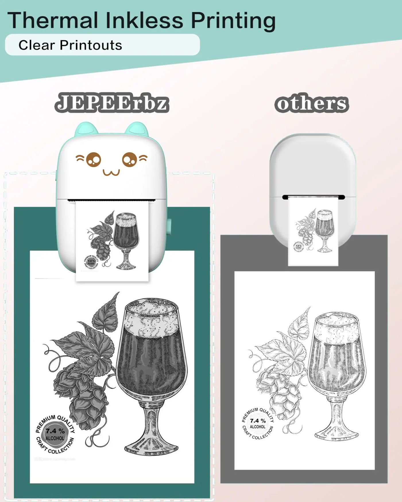 Description Picture 5 of itemMini Sticker Printer Receipt Printers Sticker for iPhone Mini Thermal Printer with 5 Rolls Thermal Paper for Journal Photo