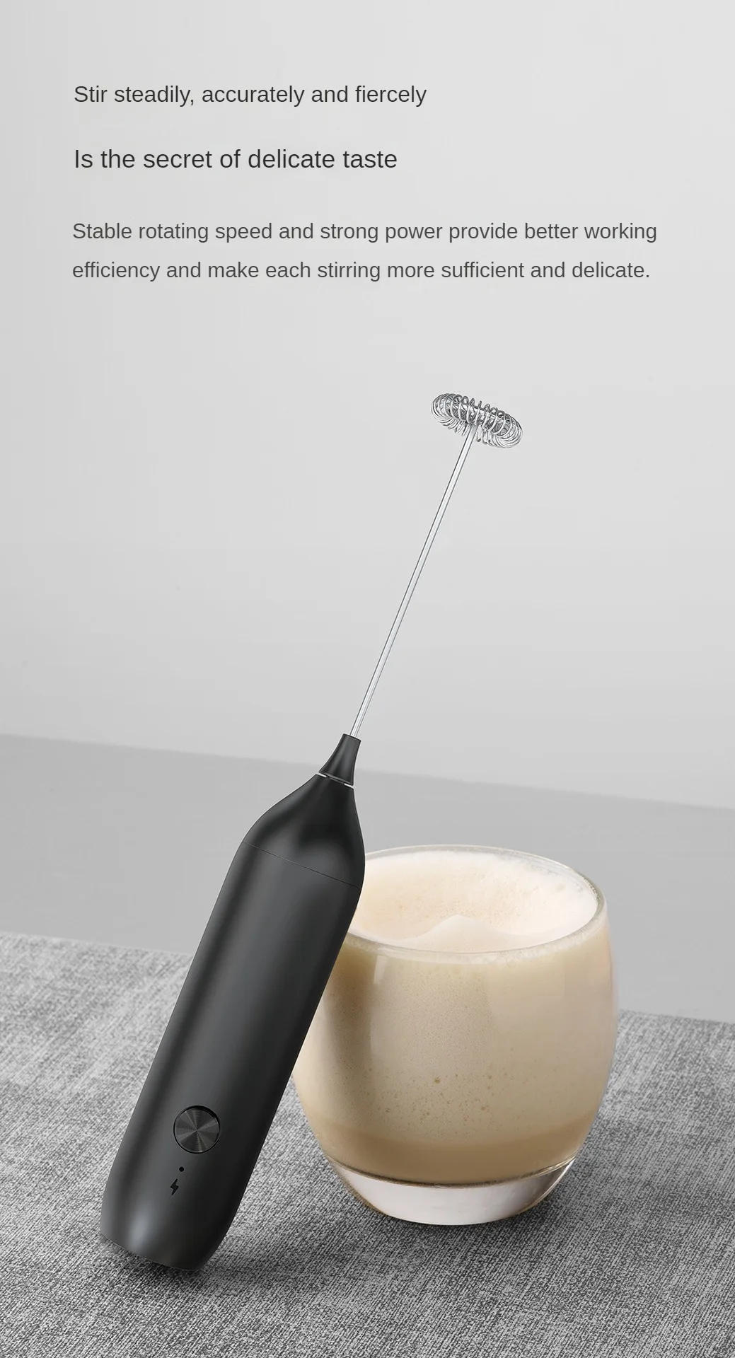 Description Picture 4 of itemRechargeable Milk Frother Electric Blender Handheld Frother Wand for Coffee Beverage Blender, Cappuccino Mini Frother