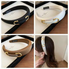 Non-slip Sponge Letter Headband Handmade Hair Band Hair Bands Cloth Korean Style Accessories Thin-brimmed Hair Hoop Daily