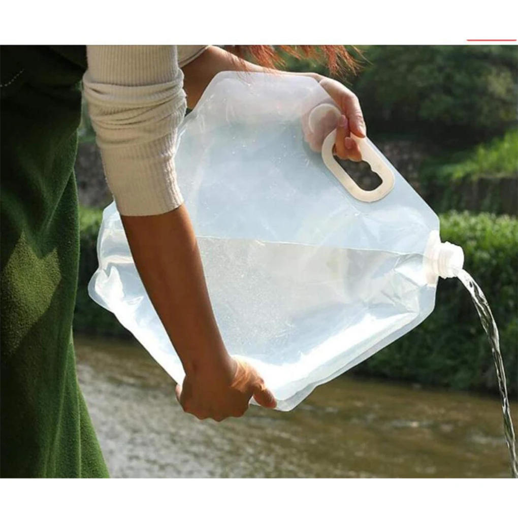 Description Picture 3 of item5/10/15L Outdoor Camping Water Bag Portable Folding Bucket Large Capacity Water Container with Handle Travel Camping Supplies
