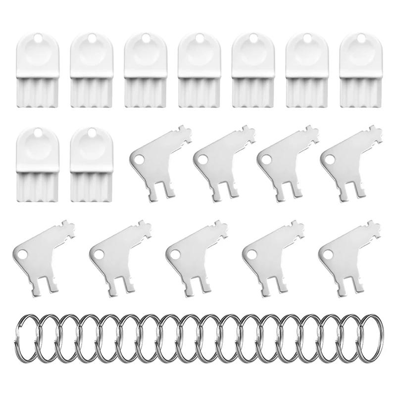 Description Picture 4 of item18Pcs Paper Towel Key Set,Universal Toilet Tissue Dispenser Key Replacement Paper Towel Holder Key With 18 Key Rings