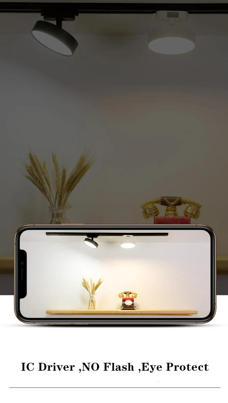 Description Picture 4 of itemLED Track Light Round Nordic Ceiling Light High Brightness Led Track Rail Lights Fixture 7W 9W 12W For Living Room Kitchen Foyer