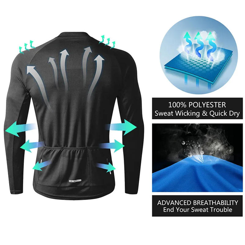 Description Picture 4 of itemINBIKE Long Sleeve Cycling Clothes Men's Spring Summer Autumn Quick-drying Top Professional Tight Road Mountain Bike Clothing