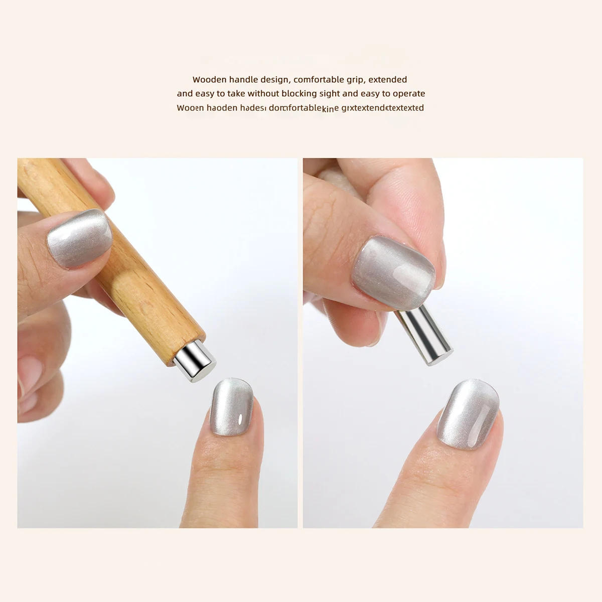 Description Picture 4 of itemDouble-End Cat Eye Magnetic Polish Gel Nail Magnet High Quality Convenient Wooden Pole Manicure Magnetic Stick For DIY Decoratio