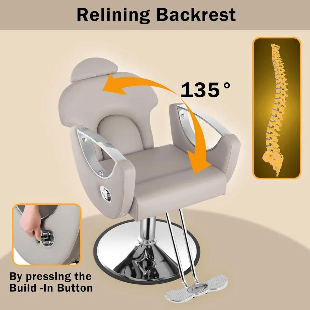 Description Picture 5 of itemBarber Chair Salon Chair, Height Adjustable, Equipped with Professional Hydraulic PUM, Salon Barber Chair Barber Shop