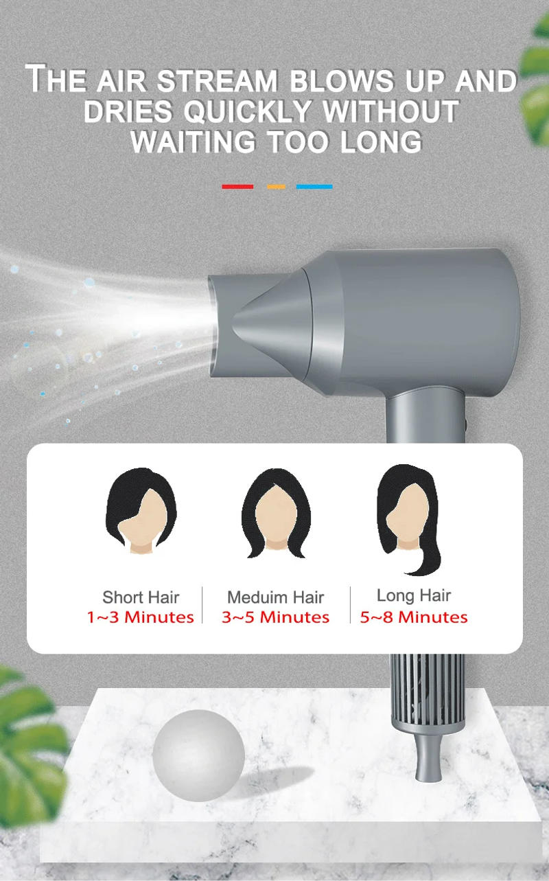 Description Picture 4 of itemPuRuiKai Hair Dryer  Hot Air Comb Function Professional Electric Hair Brush Multifunction Salon Style Tool Fast Dry Blow Dryer