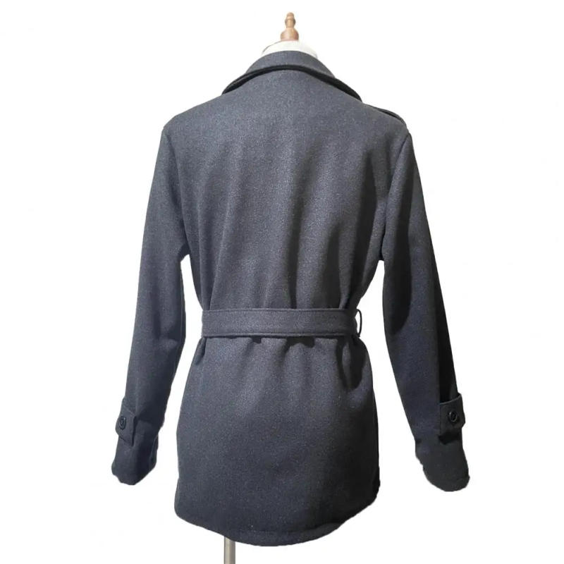 Description Picture 3 of itemNew Jacket Men Slim Fit Long Sleeve Suit Top Jacket Trench Coat Outwear Men Coat Wool Hooded Autumn Winter Warm Button Coat