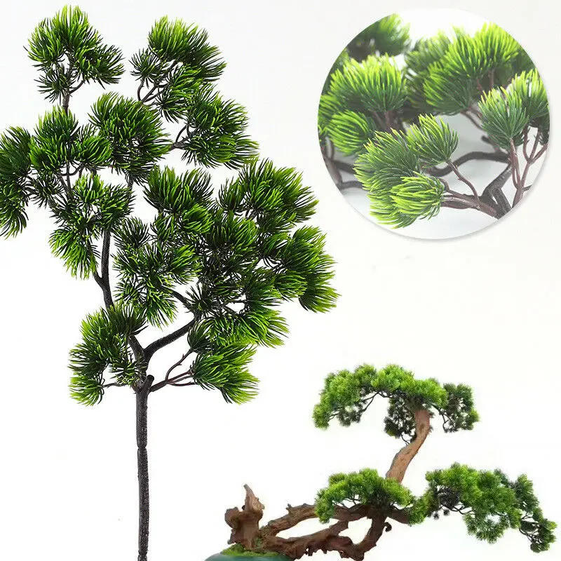 Description Picture 2 of item42cm Artificial Plant Pine Branch Green Leaves Fake Plants Home Pine Bonsai Accessories Wedding Flower Arrangement Decoration