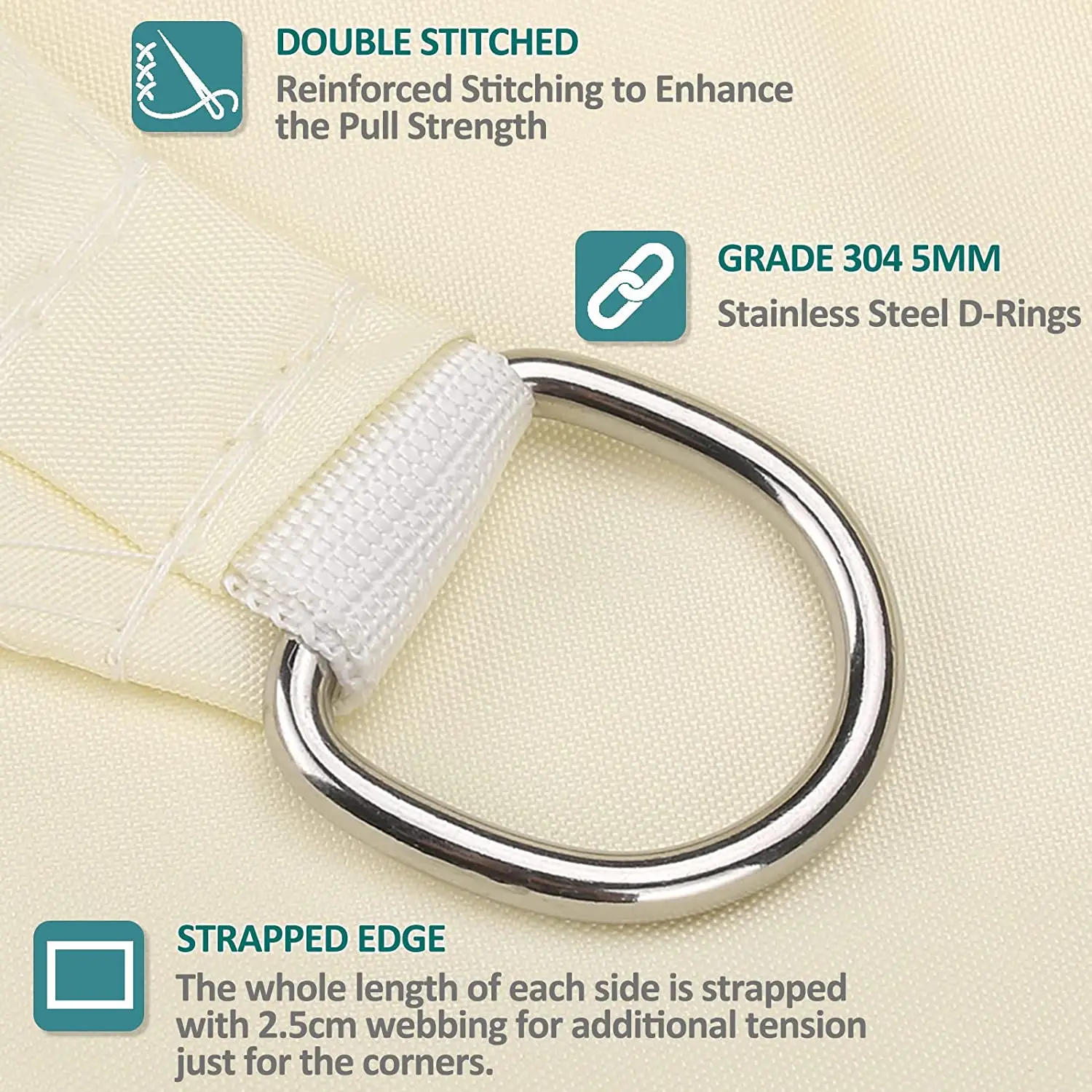 Description Picture 4 of itemWaterproof Sun Shade Sail Canopy Rectangle UV Block Sun Shelter For Outdoor Garden Patio Backyard Terraza Awning Privacy Screen