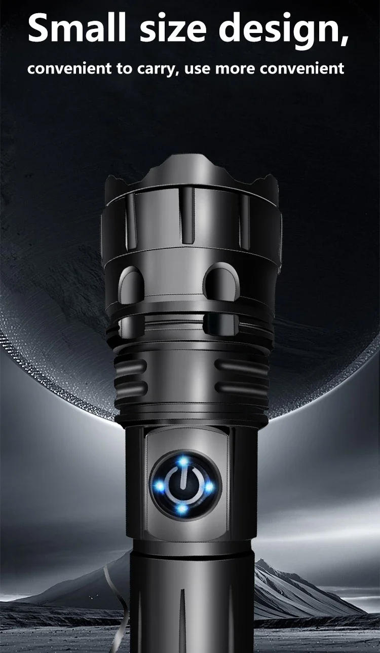 Description Picture 4 of itemHigh Power Strong White Laser LED Flashlight USB Charging 26650 Battery Outdoor Telescopic Aluminum Alloy Zoom Camping Lantern