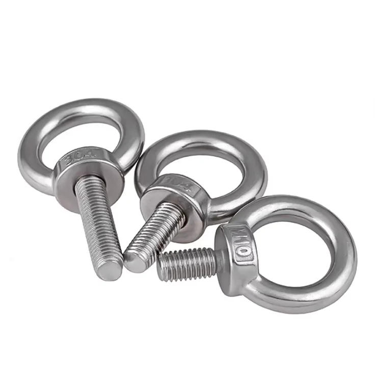 Description Picture 3 of itemM3 M4 M5 M6 M8 M10 M12M14M16M18M20M24Eye Bolt 304Stainless Steel Marine Lifting Eye Screws Ring Loop Hole for Cable Rope Eyebolt