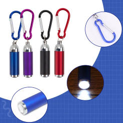 1Pc Mini LED Torch Flashlight Camping Portable Keyring Carabiner Lightweight Keychain Small LED Light Lighting Accessories